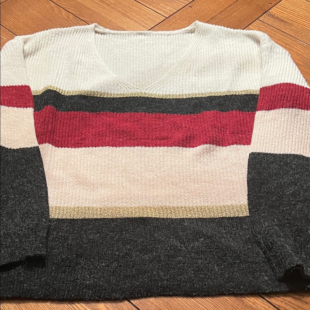 Striped V-Neck Sweater
